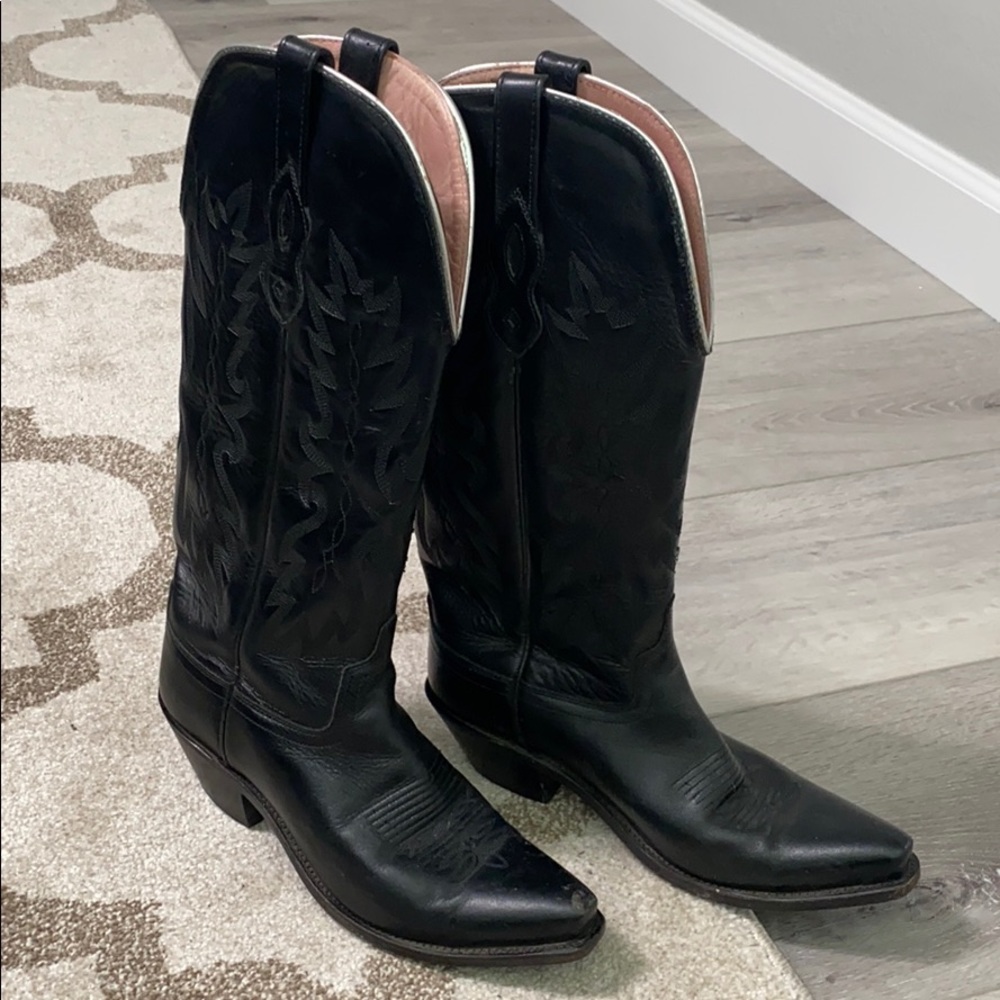 OLD WEST Black and pink cowboy boots size 7.5